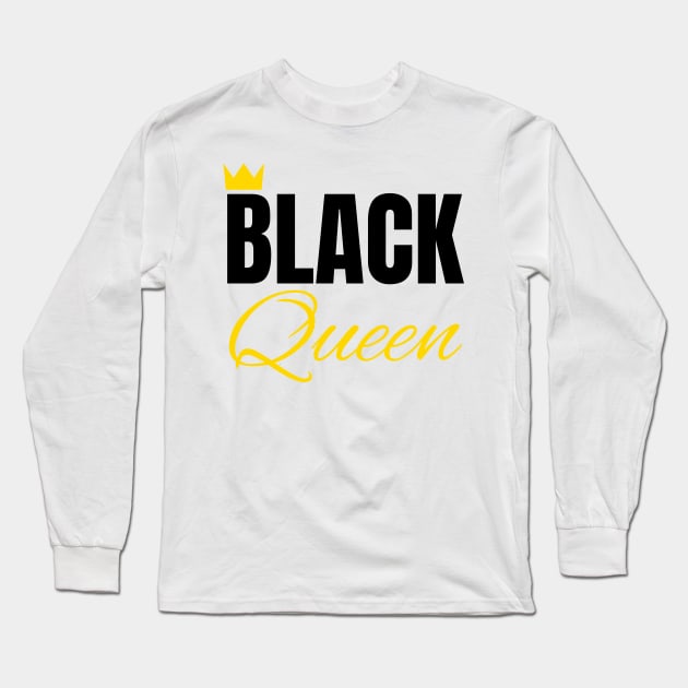 Black Queen, Black History, African American, for Black Women Long Sleeve T-Shirt by UrbanLifeApparel